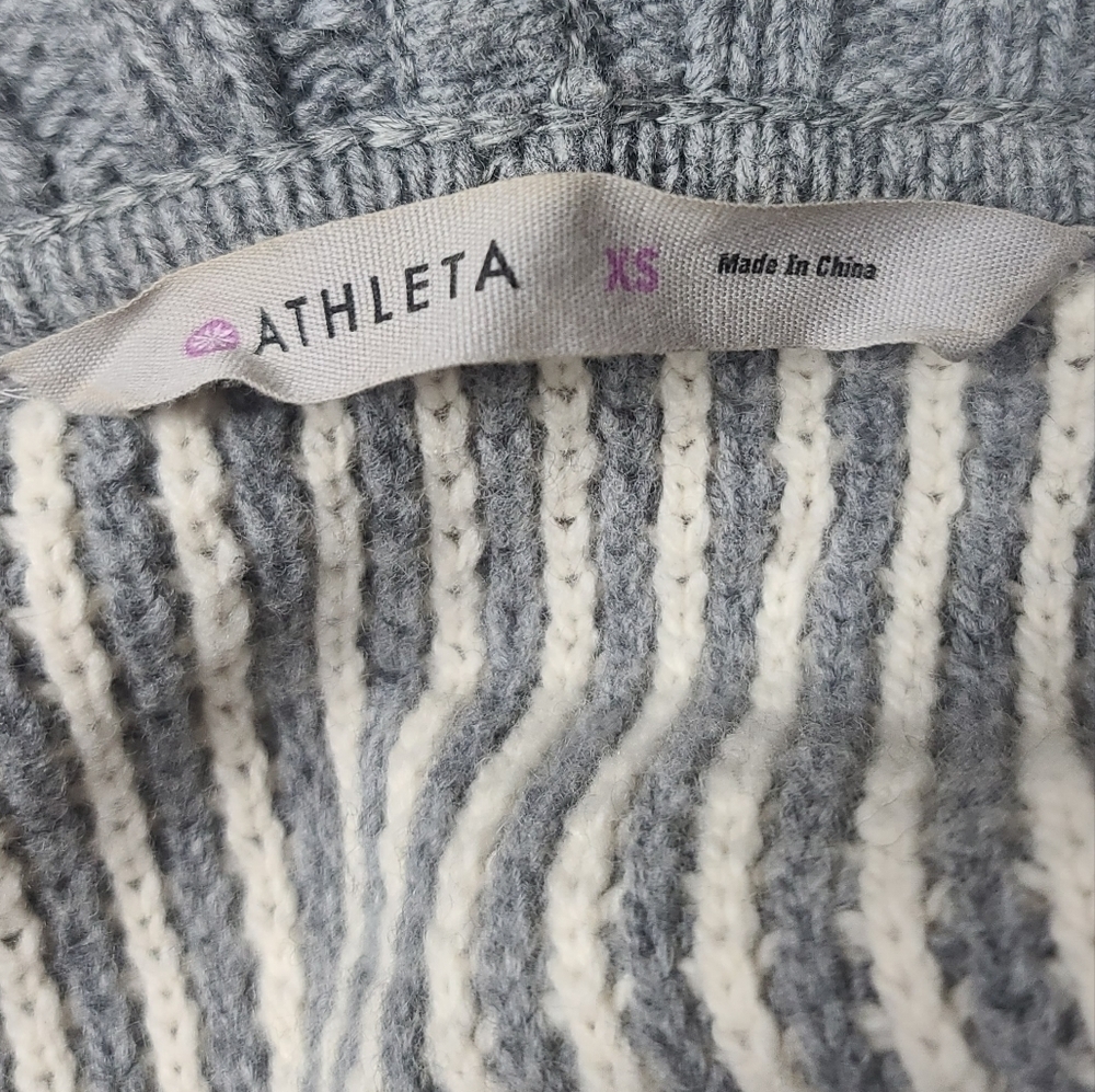 Athleta Sierra Wrap Knit Gray White Wool Cashmere Open Cardigan XS - Picture 6 of 8